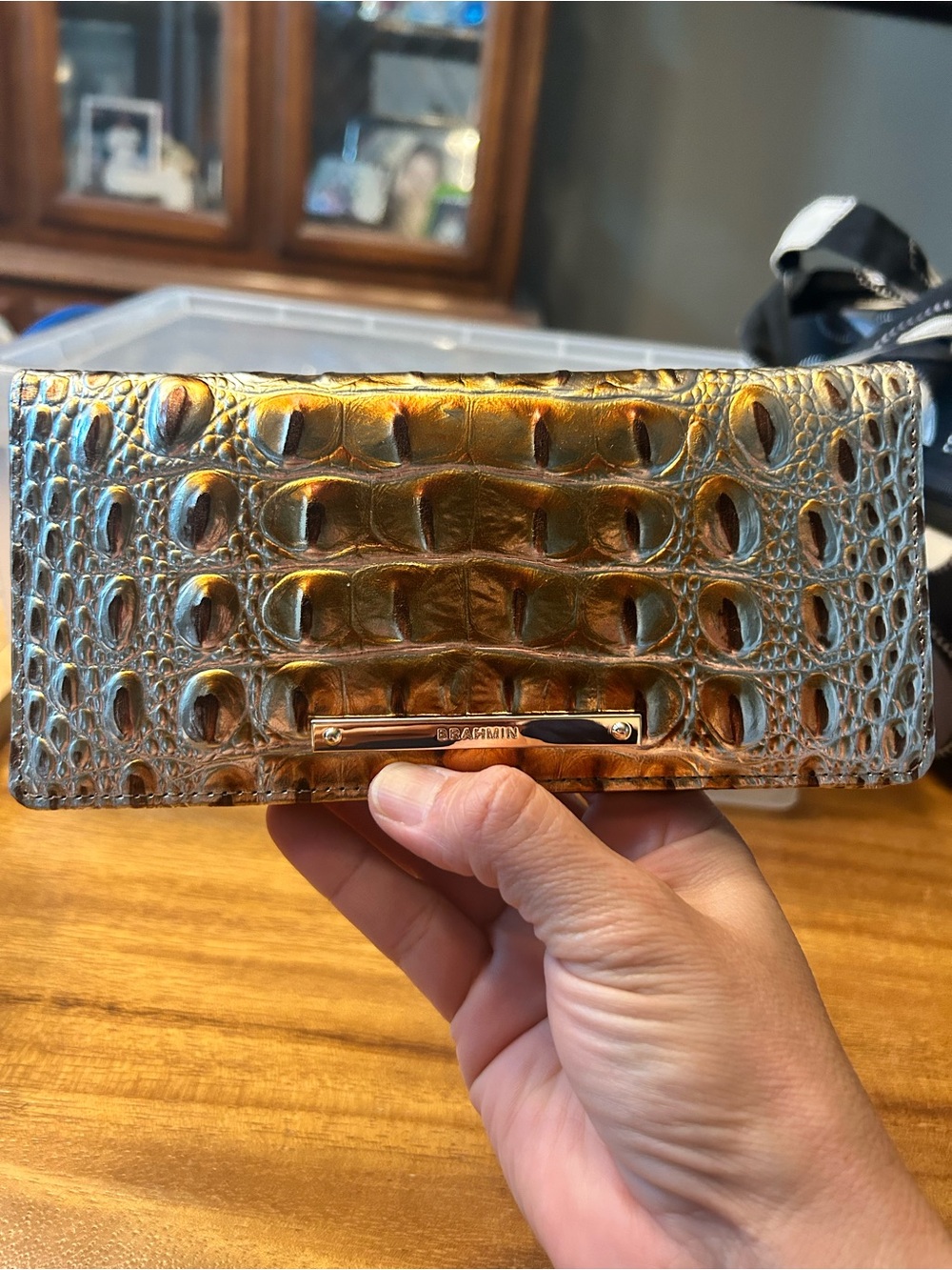 BRAHMIN MACCHIATO OMBRE MELBOURNE ADY WALLET. GENUINE LEATHER. EUC. Beautiful! - Picture 2 of 12